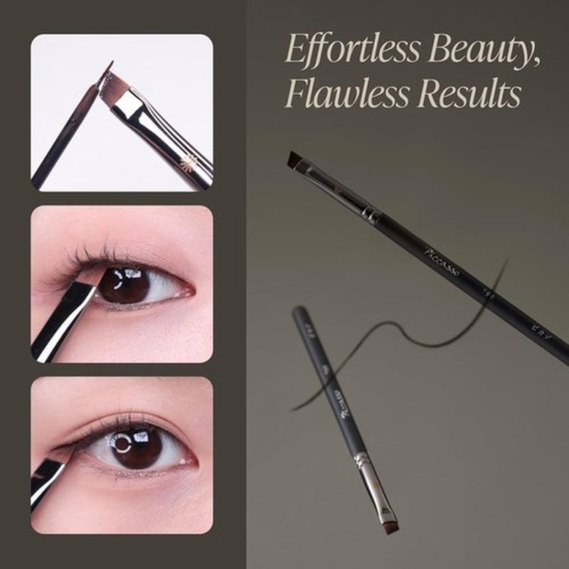 Piccasso 799 Edge Eyeliner Brush - Precision Angled Brush for Gel, Liquid & Cream Eyeliner | Professional Makeup Tool