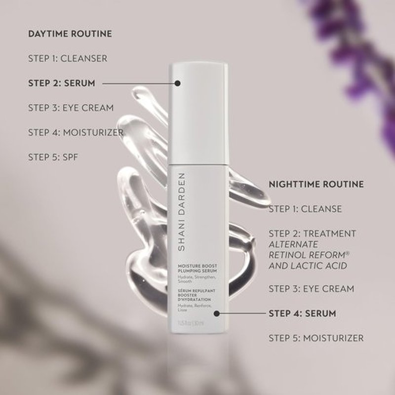 SHANI DARDEN SKIN CARE Moisture Boost Plumping Serum for Face, Moisturizing & Hydrating Face Serum with Snow Mushroom & Glycerin for Long-Lasting Hydration & Radiant, Dewy Skin, 1 fl oz