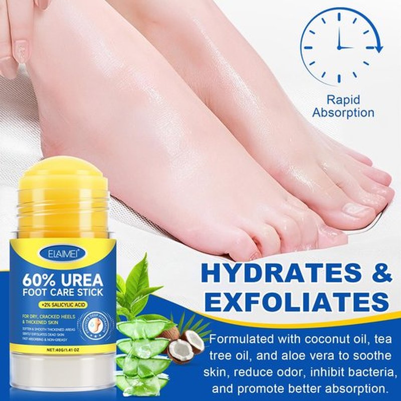 60% Urea Foot Cream for Dry Cracked Heels & Feet, Hydrating Urea Cream Moisturizer for Rough, Callused Skin, Deep Repair & Softening Foot Balm, Fast Absorbing, Exfoliating Formula, 1.4oz(2pack)
