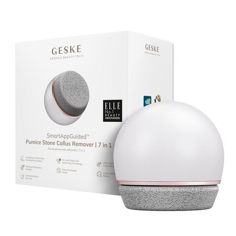 GESKE Pumice Stone Callus Remover | 7 in 1 | Foot File with Replaceable Long-Lasting Pumice Stone | for Smooth Feet | Advanced Exfoliator & Skin Softener | Ideal for Your Pedicure Kit