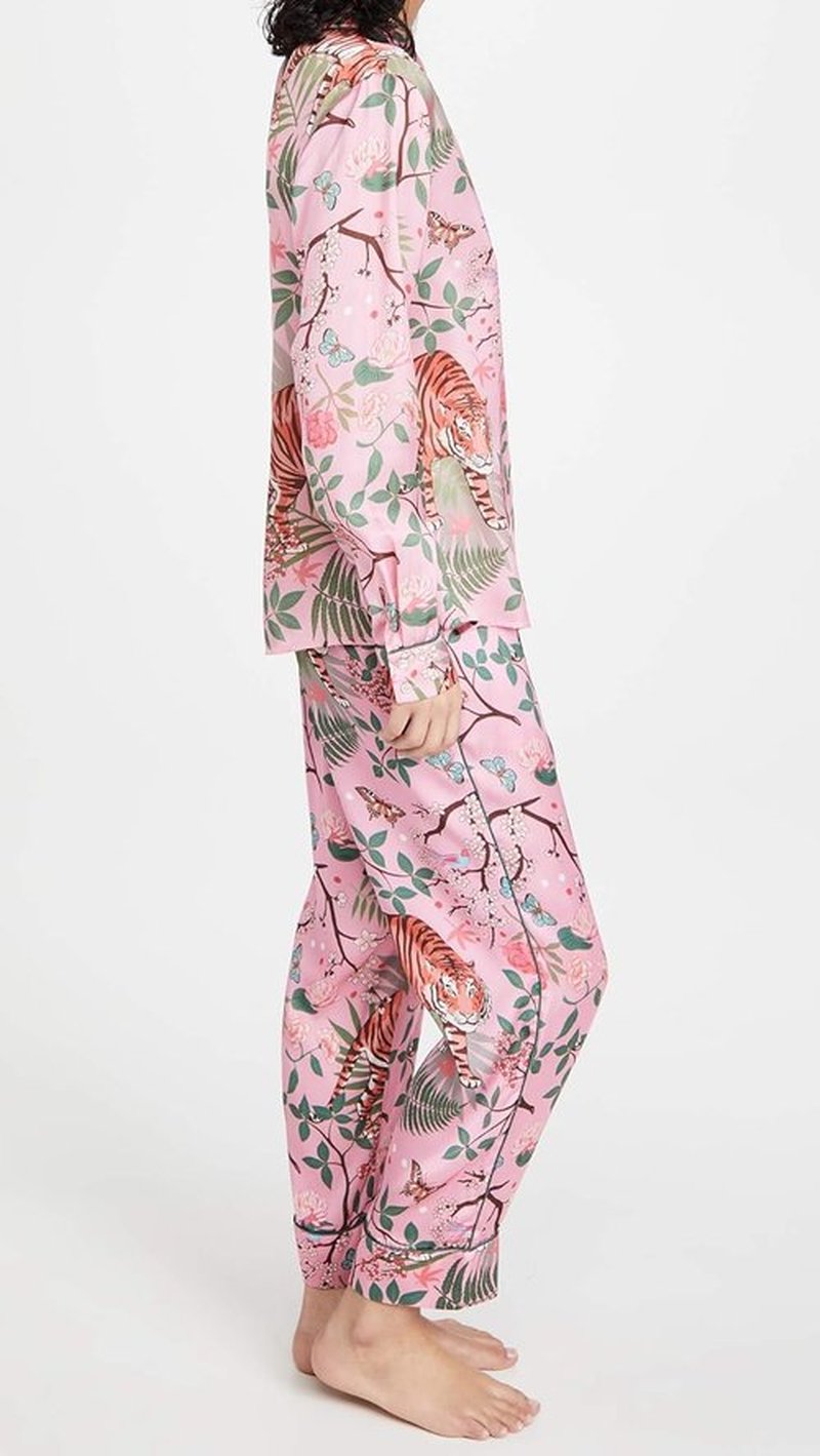 Karen Mabon Women's Pajama Set - Tiger Blossom Print | Soft, Comfortable Fabric