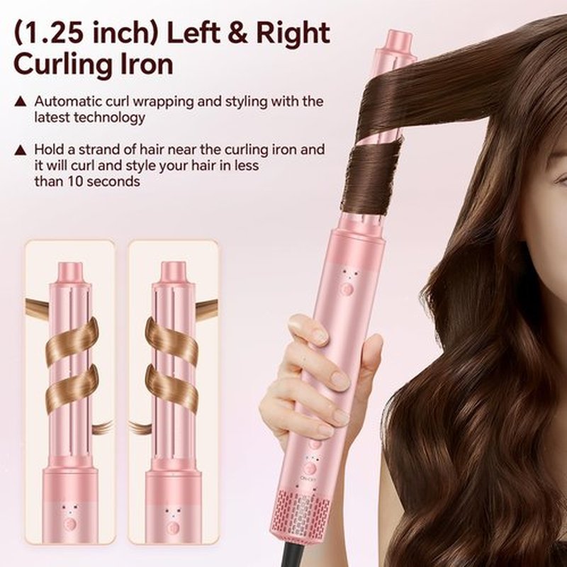 HydraStyl 5 in 1 Hot Air Styler, Hair Dryer Brush with Auto Wrap Curler, 110,000 RPM High-Speed Blow Dryer Styler, Frizz-Free Styling for All Hair Types-Straight, Wavy & Curly, No Heat Damage, 1200W