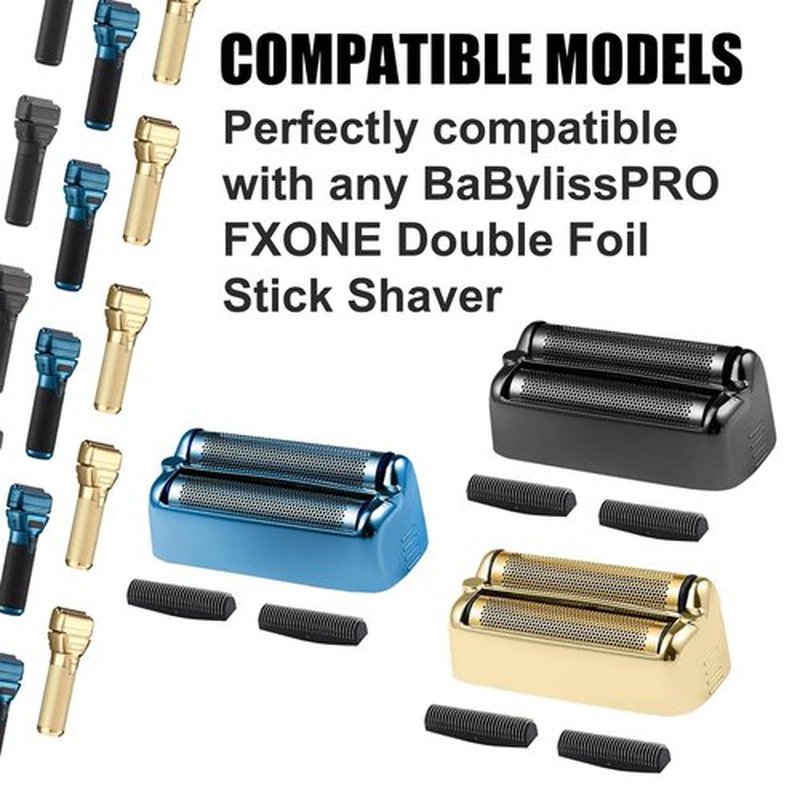 FXONE Replacement Foil & Cutter for BaBylissPRO FXONE Shaver - Hypoallergenic Gold | 2-Pack