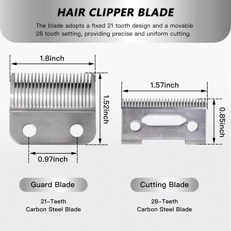 Upgraded Steel Hair Clipper Blade for Wahl Precision MC3 Blades, Pack of 2 Steel Blades Replacement for 2-Hole Standard Wedge 5 Star Legend Clippers