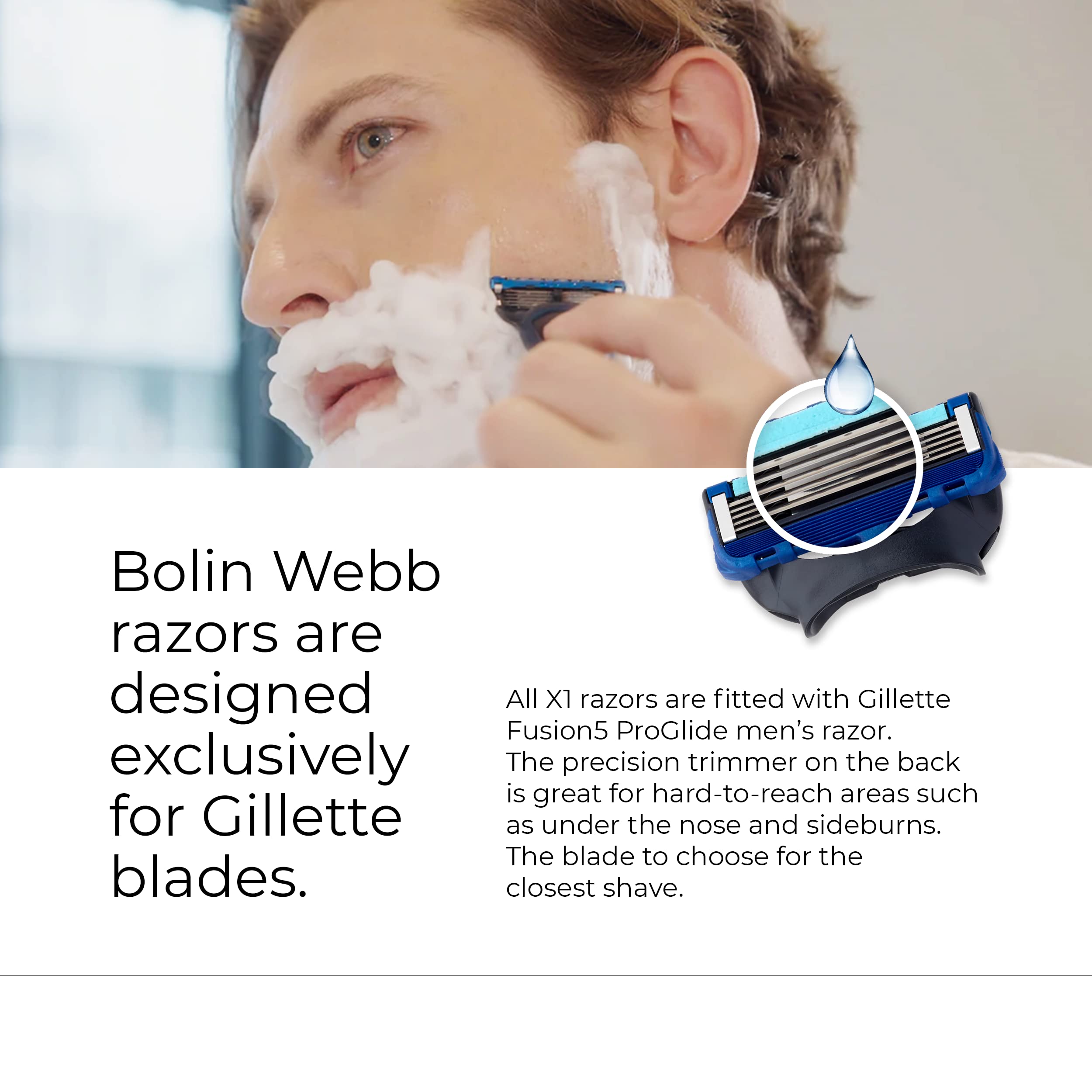 Bolin Webb Razor in British Racing Green and Stand. Fitted with Gillette Mach3 Blade Cartridge. Luxury Razors for Men - Giftable R1 Style.