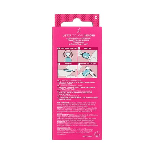 KISS imPRESS Mini Holiday Press On Nails for Kids, ‘Twinkling Lights’, Pink, Child Size, Squoval Shaped, Mess-Free, Mom Approved, Non-Toxic, Breakaway Application Tabs, Nail File, 20 Fake Nails