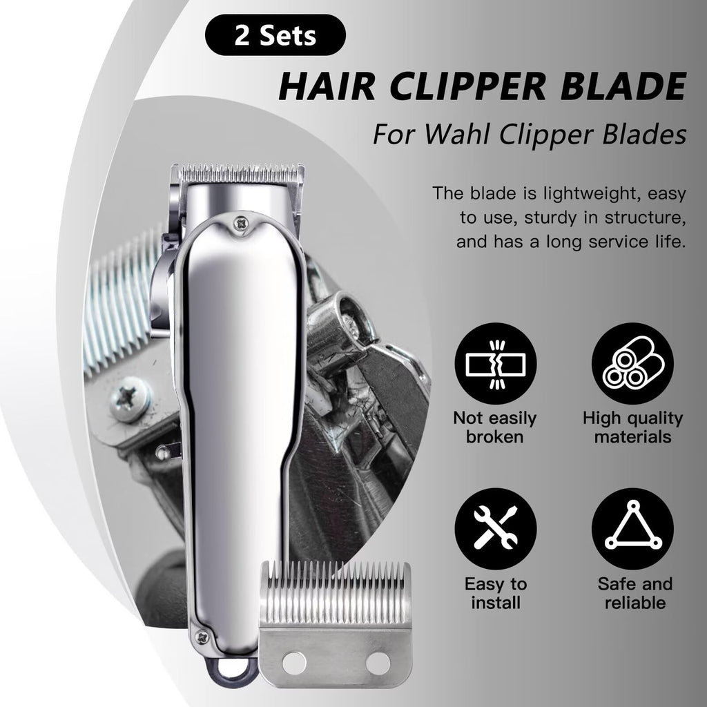 WELURE 2 Hole Clipper Blade Replacement Fit for Wahl Fit for Precision Premium Smooth Cut/ElitePro/ExtremeGripPro/ MC3/ ProSeriesPlatinum/Self-CutPro/Pet-Pro/ *NotfitMulti-Purpose79607