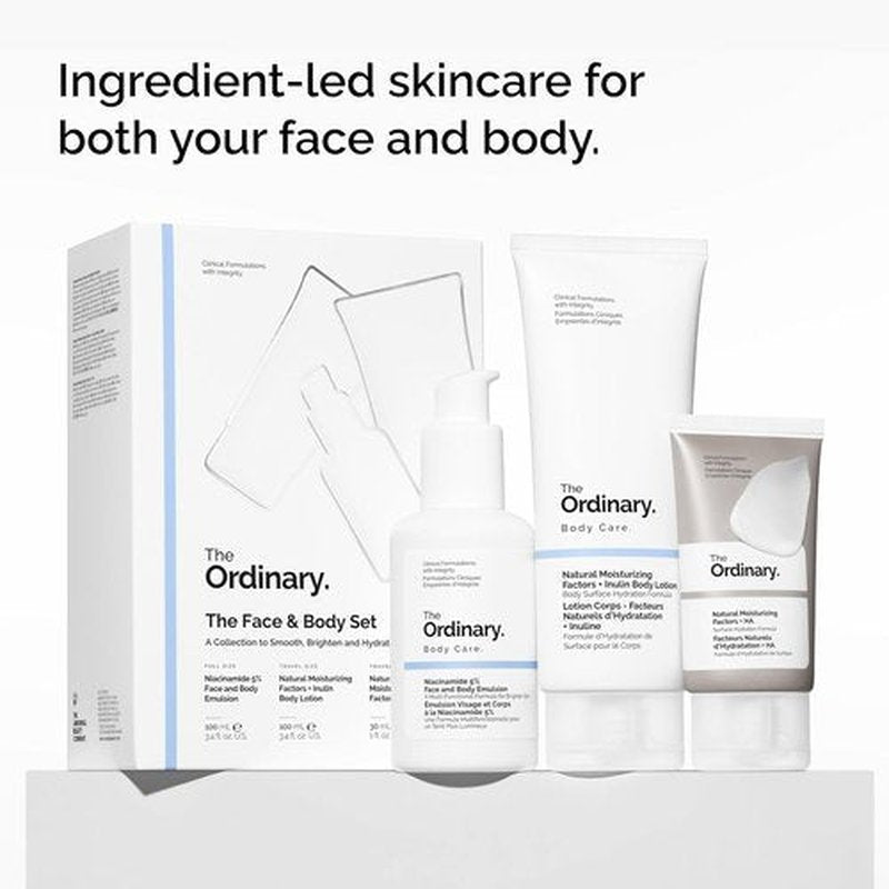 The Ordinary Daily Skincare Set - Niacinamide 5% Emulsion & Moisturizing Body Lotion | Hydrating Essentials