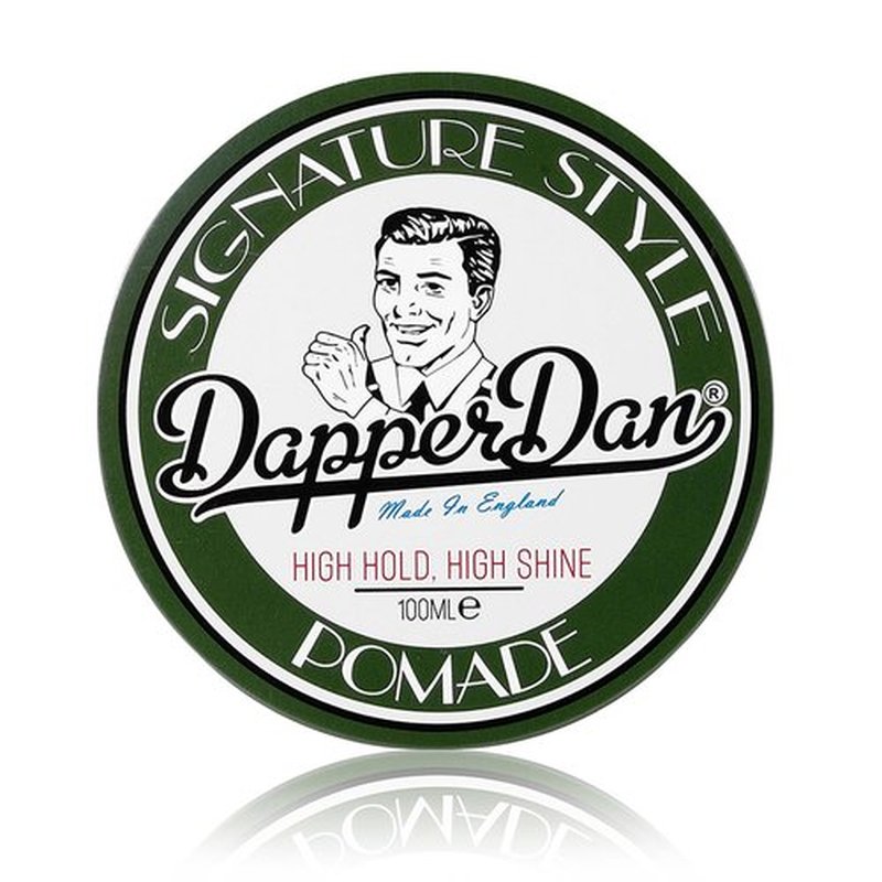 Dapper Dan Signature Pomade, High Shine and Hold for Classic Styles, Water Based for All Hair Types, Bergamot and Leather Fragrance, 100ml