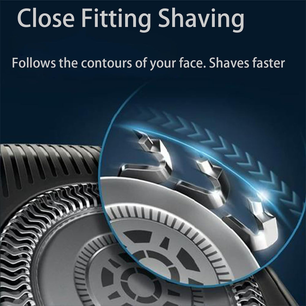 SH71 Replacement Heads for All Series 7000 9000 and Series 5000 Angular Shaver, Dual Ring Mesh for Efficient Shave, Fits S5xxx/S6xxx/S7xxx for Men Electric Shavers