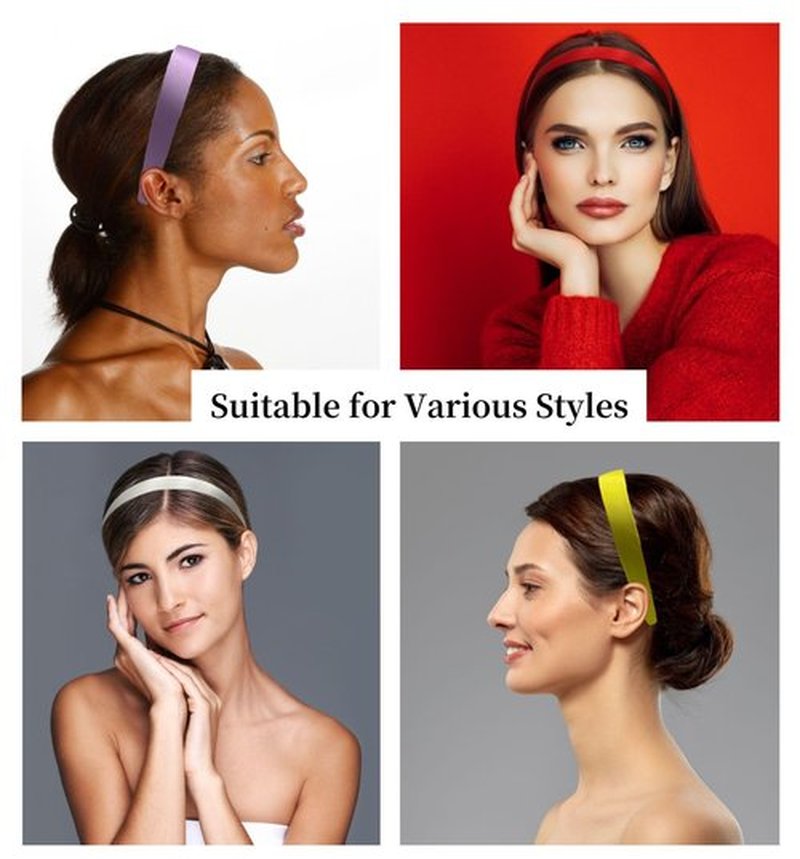 MDSTYLE Headband for Women and Girls - 1 inch Hairband - Hair Accessories, Hard Headbands, Satin Hairbands (Red, 1 inch)