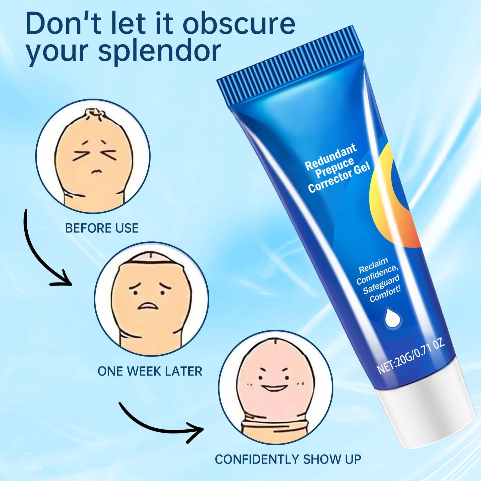 Redundant Prepuce Corrector Gel, Prepuce Corrector Gel, Correction for Excessive, Quick effect.1Pack