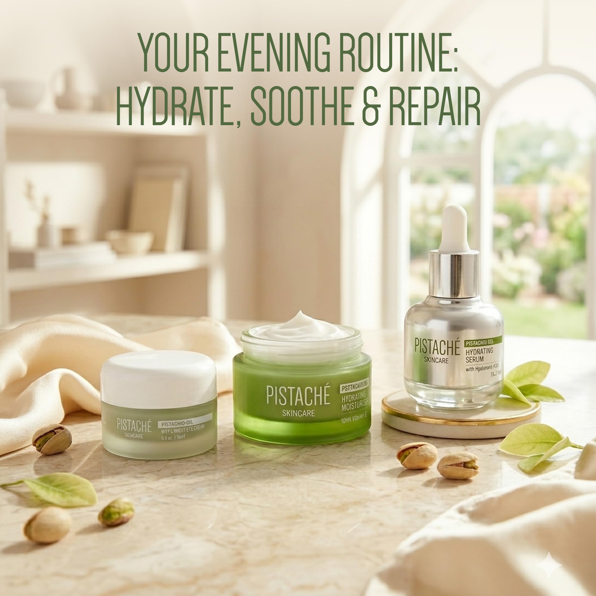 Pistaché Skincare Pistachio Oil Face Moisturizer | Hydrating & Nourishing Cream with Vitamin E & Antioxidants for Face, Neck & Chest, 1.7 oz