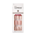 KISS imPRESS No Glue Mani Press On Nails, Design, 'Just a Dream', Pink, Short Size, Squoval Shape, Includes 30 Nails, Prep Pad, Instructions Sheet, 1 Manicure Stick, 1 Mini File