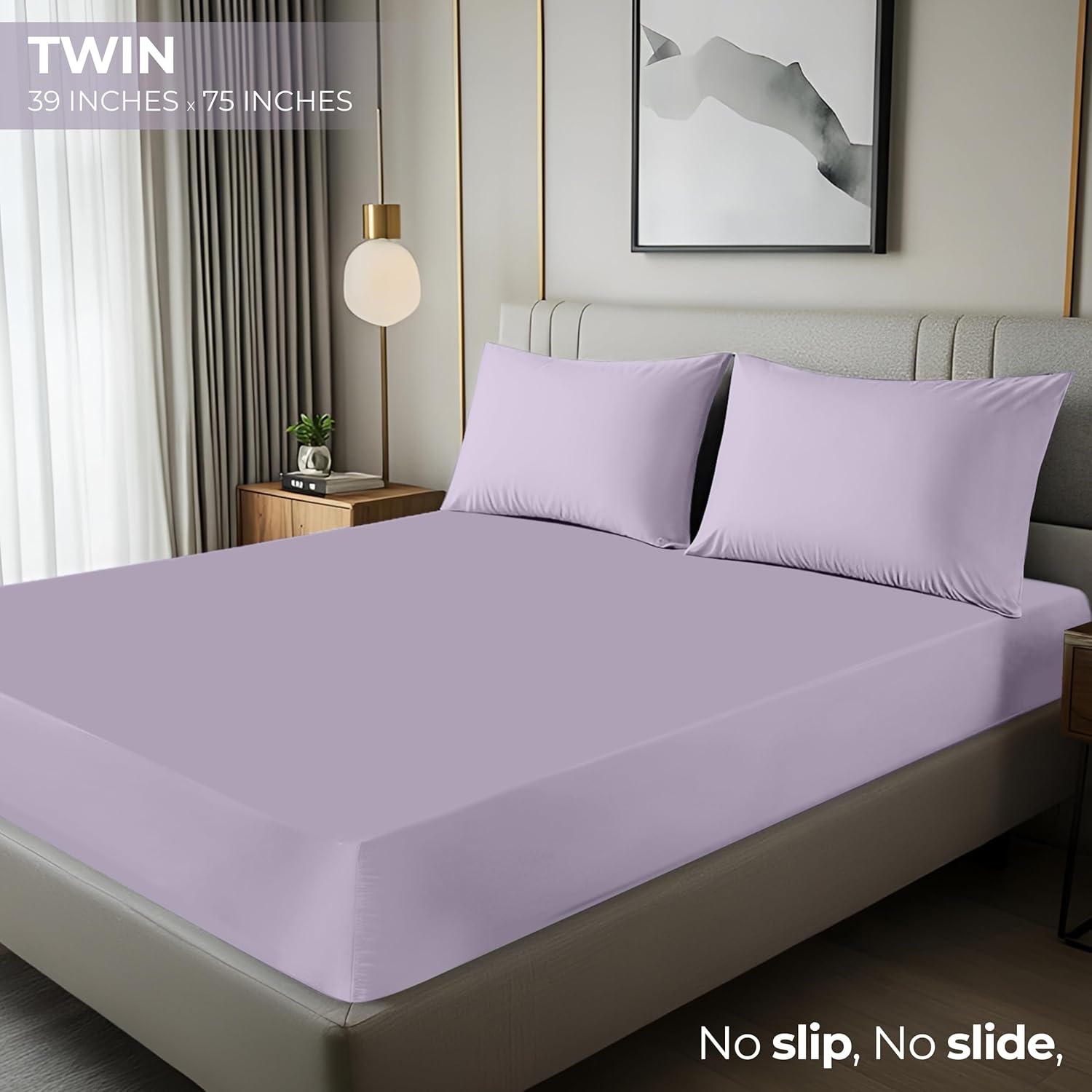 Utopia Bedding Twin Fitted Sheet - Soft Microfiber - Deep Pocket - Shrinkage & Fade Resistant | Lavender