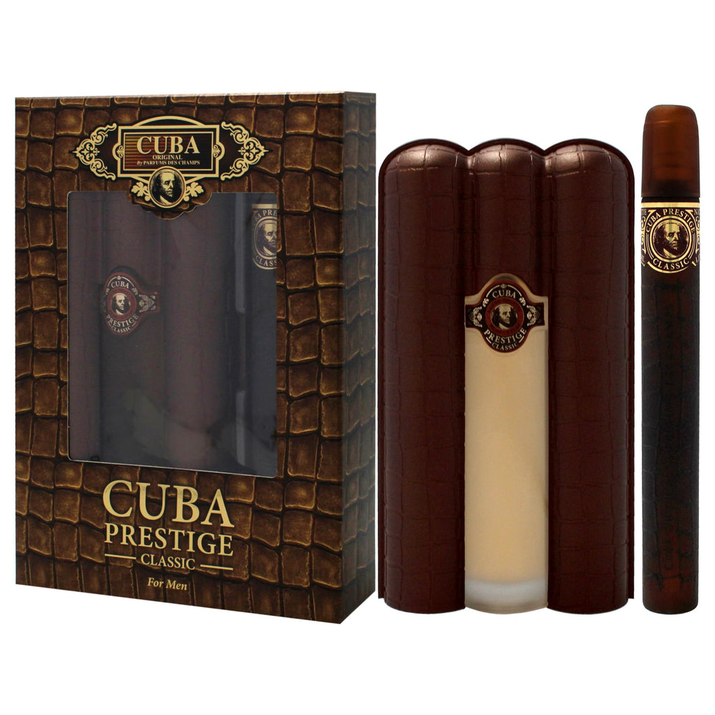 Cuba Prestige Classic by Cuba for Men - 2 Pc Gift Set 3.4oz EDT Spray, 1.17oz EDT Spray