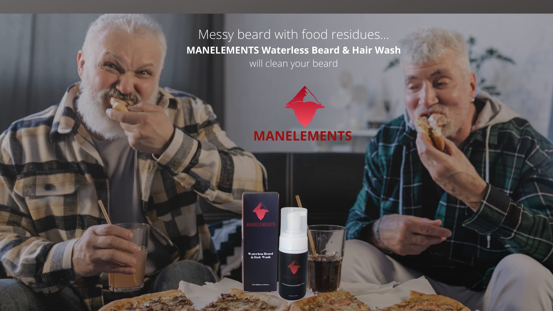 manelements Waterless Beard and Hair Cleansing Shampoo with Coconut Oil - Volumizes, Softens & Strengthens