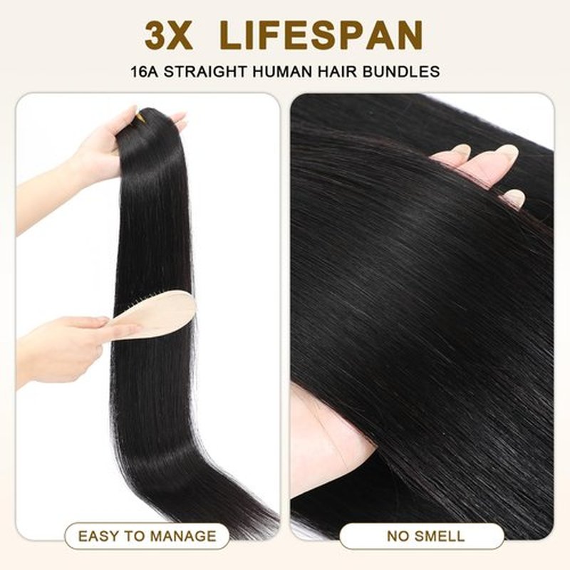 16A Raw Straight Bundles Human Hair 1 Bundle,30 Inch,Triple Lifespan,Burmese Virgin Remy Hair Extensions,No Tangle Shedding