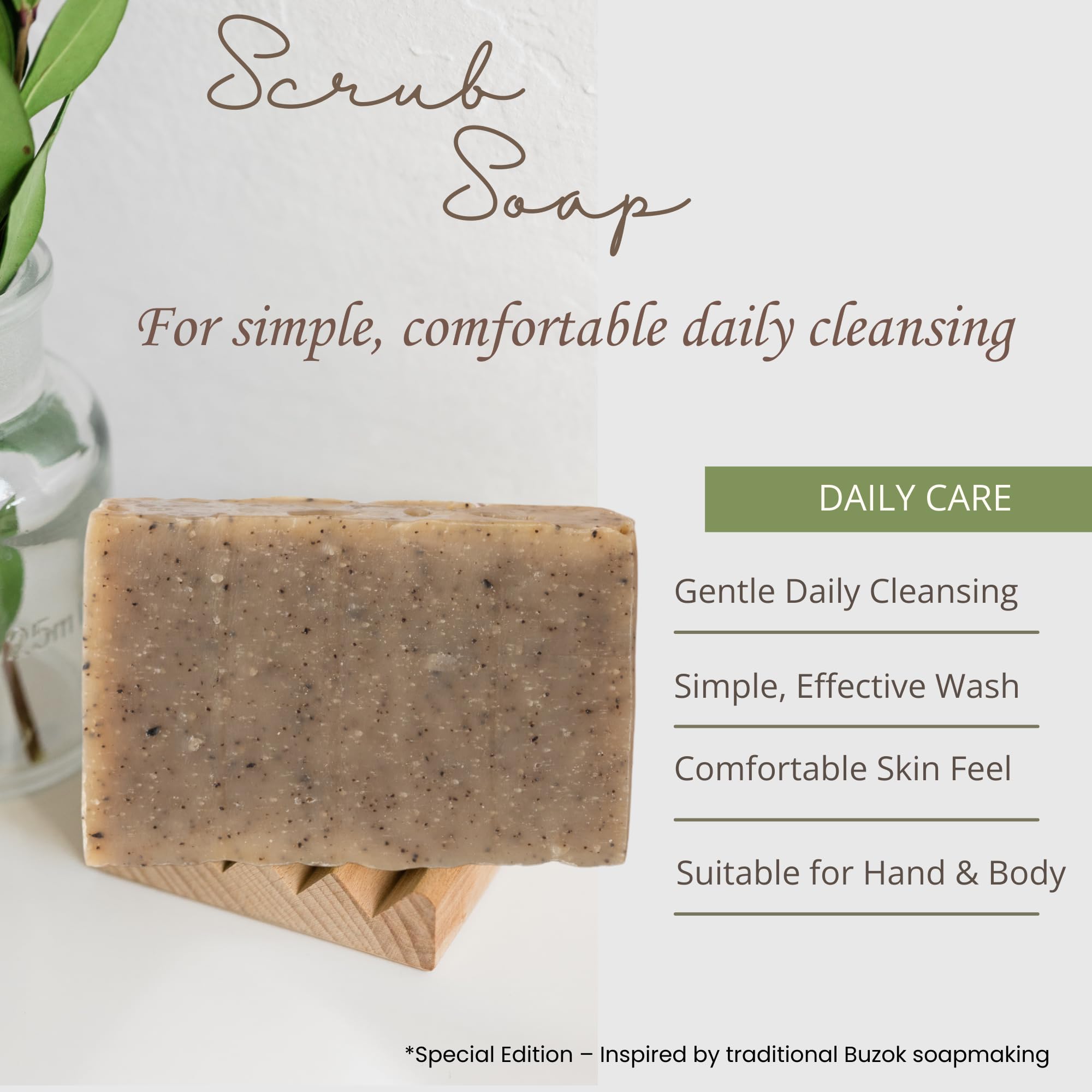 Amblior Natural Soap Bar Collection – Gentle Cleansing Soap Bars for Daily Skin Care – Multiple Scents Available – For Hand & Body Use (Scrub Soap)