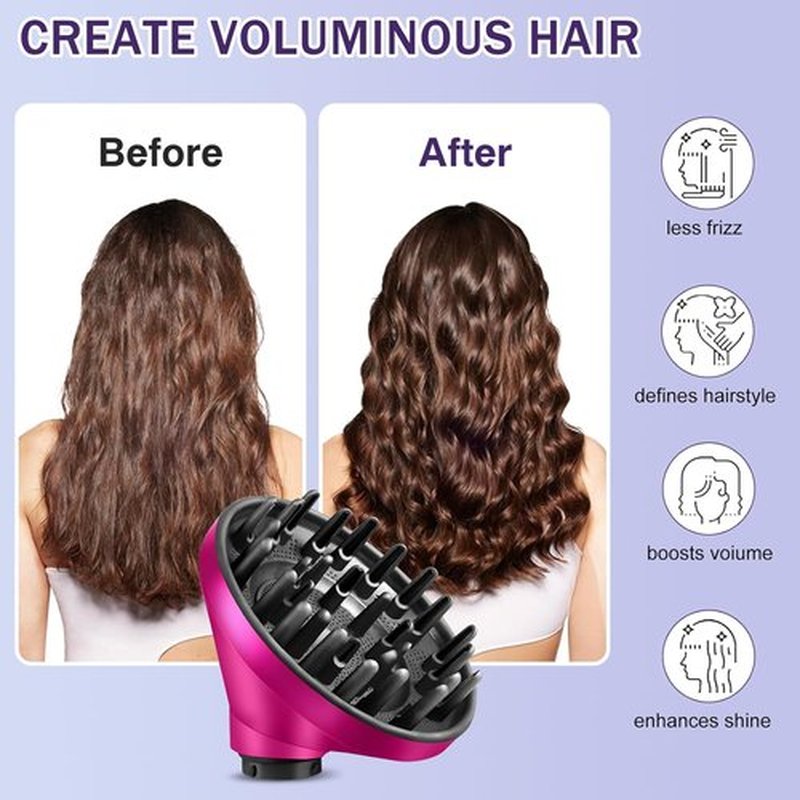 Dyson Upgraded Large Diffuser Attachment - Converts Airwrap Styler to Hair Dryer, Heat Resistant Nylon Fiber, Rose