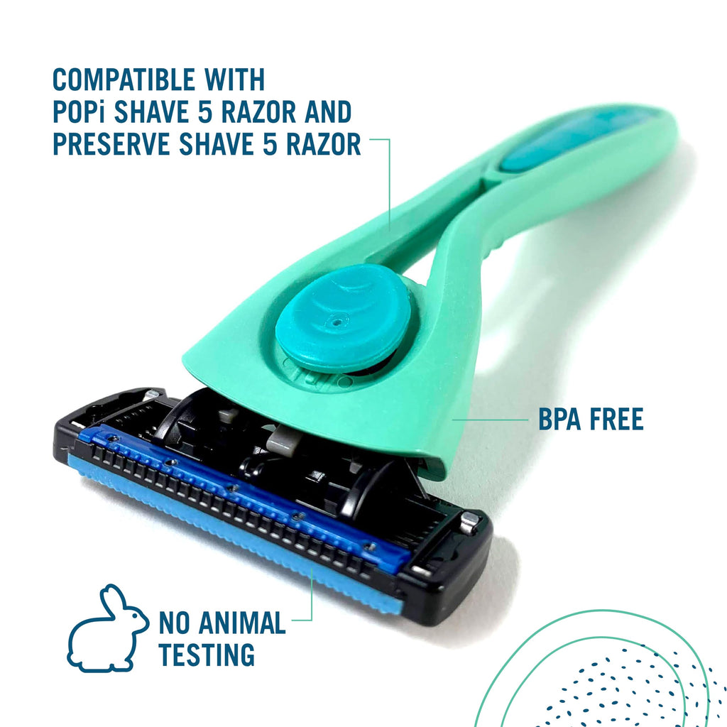 Preserve Shave 5 Razor, Recycled Handle & Ceramic Blades, Sunshine Yellow