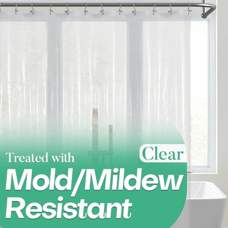 Mrs. Awesome Clear Shower Curtain Liner - Waterproof & Flexible 72x72 with 3 Magnets