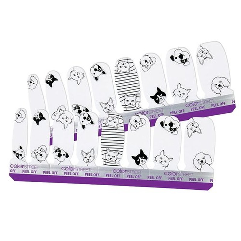 Color Street: Friends Furever (Clear overlay with cat & dog faces in black)