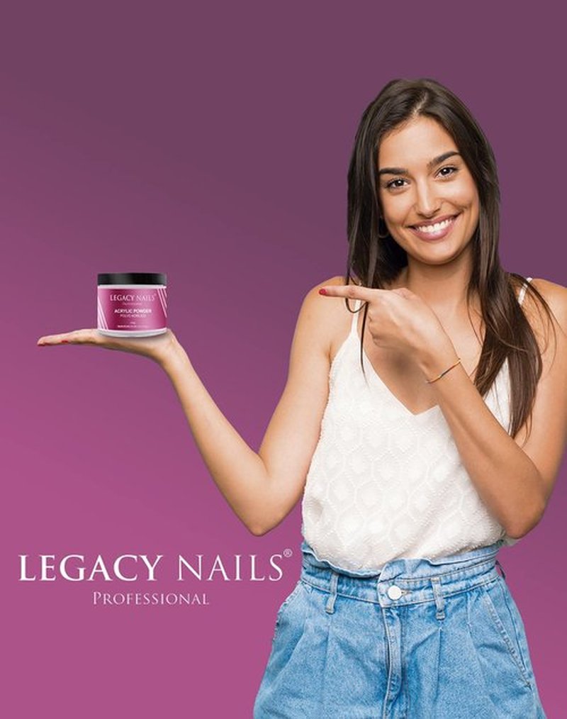 LEGACY NAILS Professional Pink Acrylic Powder - 4oz, Salon-Grade, Fast-Drying, Chip-Resistant, Versatile Nail Art