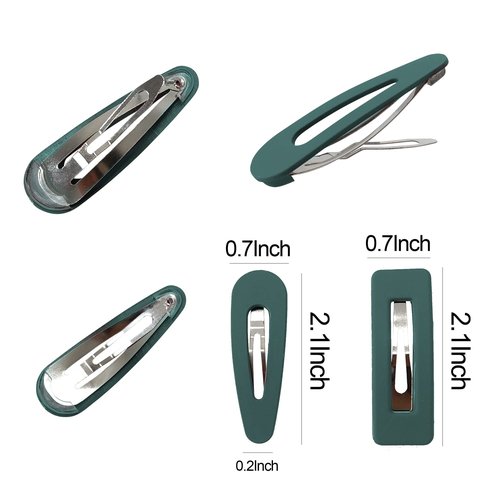 Small Barrettes for Women Girls, B.PHNE 2.1 Inch Snap Hair Clip for Thick or Thin Hair, Cute Student Matte Neutral Hair Accessories Hollow Rectangle and Drop 40 Pack