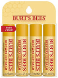 Burt's Bees Lip Balm - 100% Natural Moisturizing Care with Vitamin E & Peppermint Oil | 4 Pack Holiday Gift