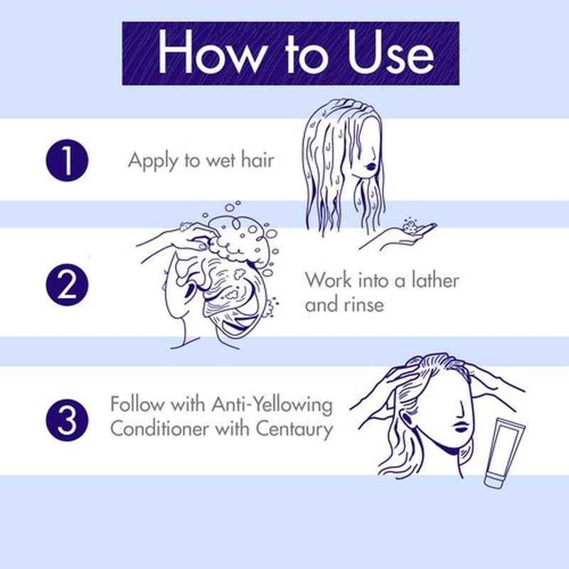 Klorane Shampoo with Centaury - Brightens Blonde & Gray Hair - Neutralizes Brassiness - 13.5 fl. oz.