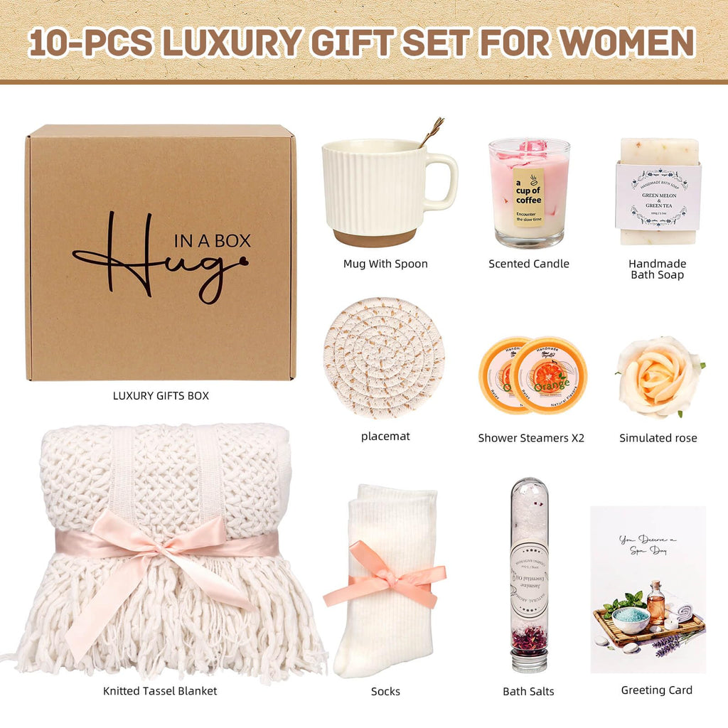 Birthday Gift for 40 50 60th Women Get Well Soon Self Care Package Unique Spa Gift Basket Set Thank You Gifts for Mom Grandma Wife Best Friend Sister Her Mothers Day