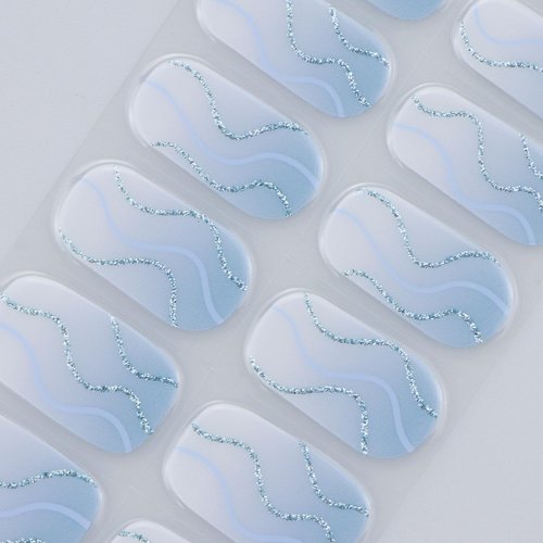 JMEOWIO Gel Nail Stickers French Tip Gradient Semi Cured Gel Nail Strips Wraps UV/LED Nails Art Design Decoration Accessories
