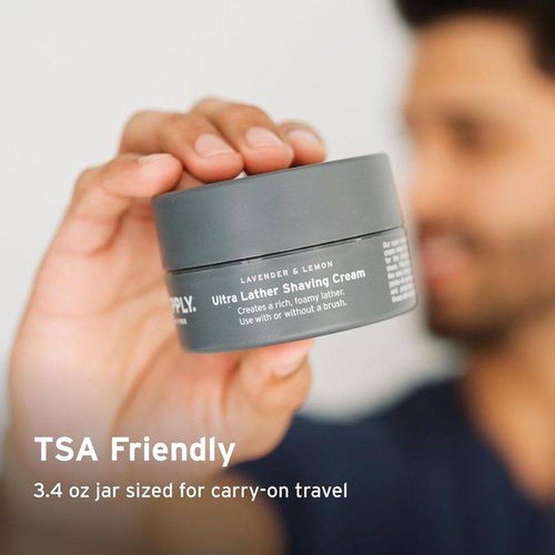 SUPPLY Ultra Lather Shaving Cream for Men - Rich Cushion for Smoother Shave - 3.4 oz