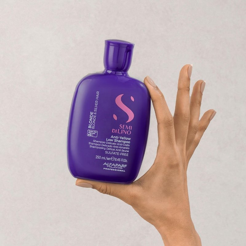 ALFAPARF MILANO Purple Shampoo - Neutralizes Brassy Tones for Blonde & Silver Hair - Hydrating & Strengthening, Sulfate Free