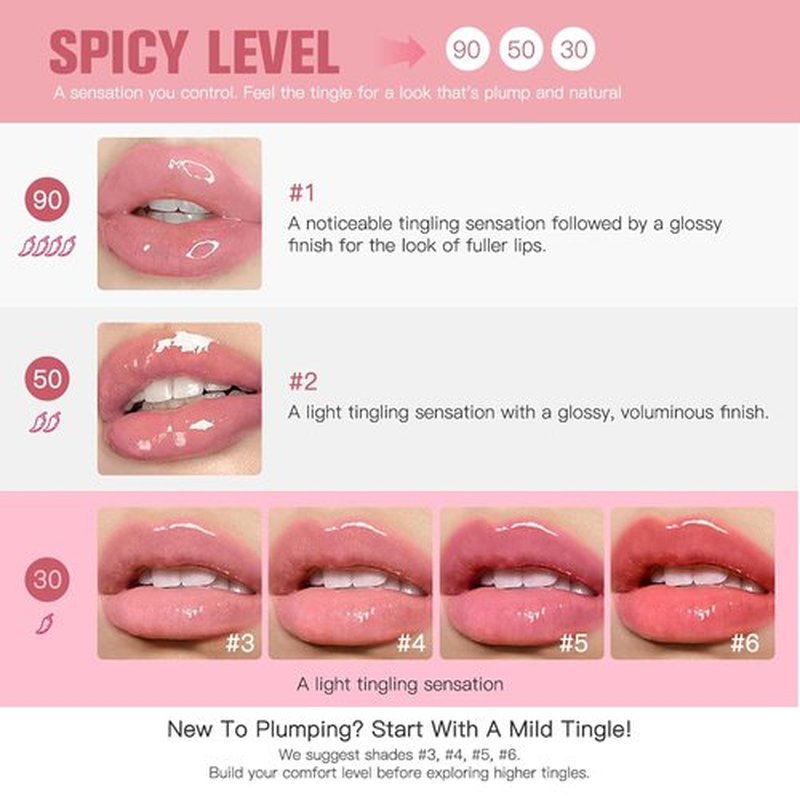 Baisen Diary Plumping Lip Oil - Ultra-Hydrating Glossy Finish for Smooth, Juicy Lips | #5 Soft Pink