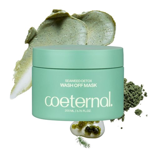 Skiennix Seaweed Detox Wash Off Mask - Cooling Korean Clay Mask for Deep Cleansing & Pore Minimizing | 200ml