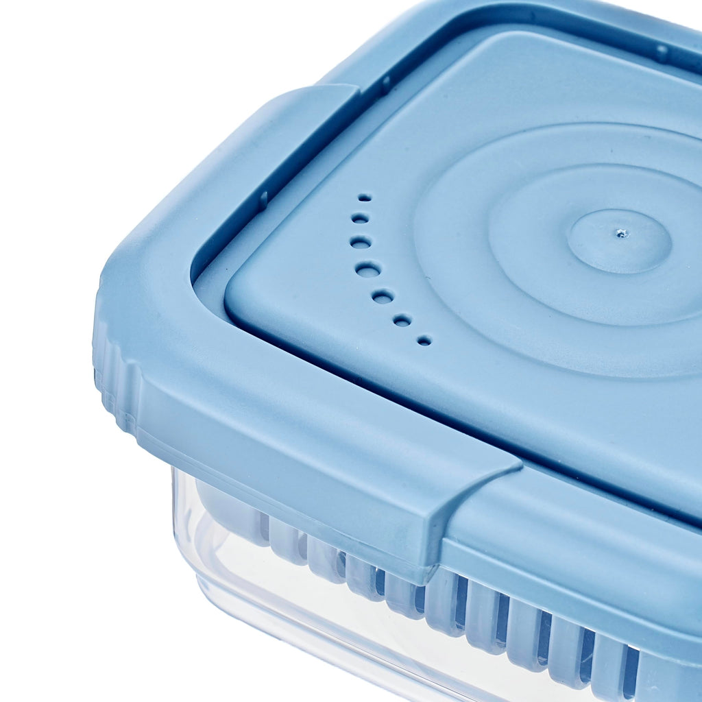 Soap Dish, Square Soap Travel Case with Drainage Layer, Leak-Proof Soap Container for Gym, Bathroom, Traveling, Camping, Soap Bar Shampoo Holder for Shower (Blue)