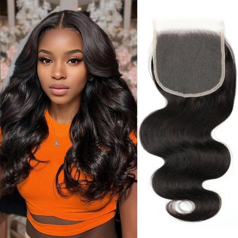 5x5 HD Lace Closure Human Hair Body Wave Transparent HD Lace Closure Human Hair Pre- plucked Natural Hairline (10Inch,Natural Color)