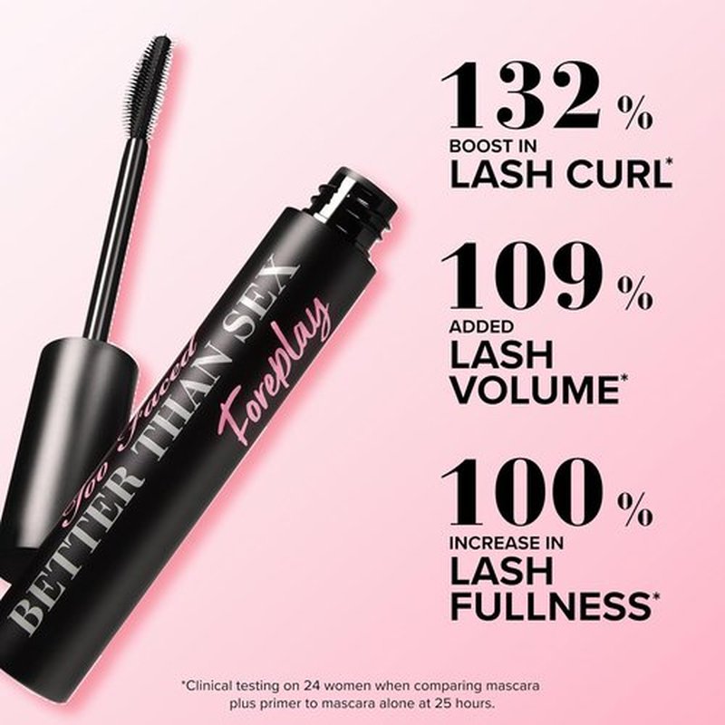 Too Faced Better Than Sex Foreplay Mascara Primer - Waterproof, Long-Lasting, Volumizing Formula