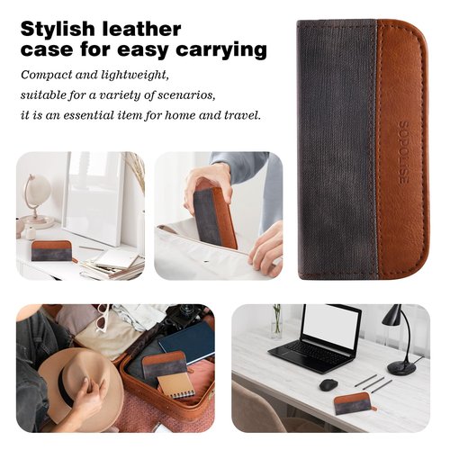 Manicure Set 5-Piece with PU Leather Case - Stainless Steel Nail Clipper Kit Includes Nail Clipper, Nail File,Tweezers, Ear Spoon & Wine Opener Tools for Home&Travel&Gift