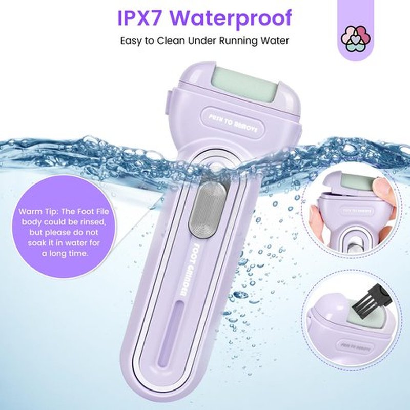 SAVILAND Electric Foot Scrubber 4000 RPM: Professional Callus Remover for Feet Hard Cracked Dry Skin Rechargeable Travel Foot File With 3 Roller Heads Waterproof Pedicure Kit Gifts for Athletes Women