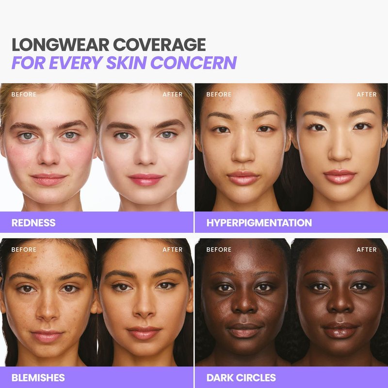 Wonderskin Hyper Bond Serum Foundation - Waterproof, Transfer-Proof 24HR Longwear Makeup with Niacinamide & Hyaluronic Acid | Lightweight Natural Finish (Afterglow)