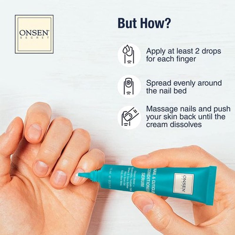 Onsen Nail & Cuticle Rescue Kit | Conditioner Serum, Repair Oil & Cuticle Balm - Tsubaki, Shea Butter, Jojoba | Strengthens Nails, Softens Cuticles, Hydrates Skin - Nail & Cuticle Rescue Kit