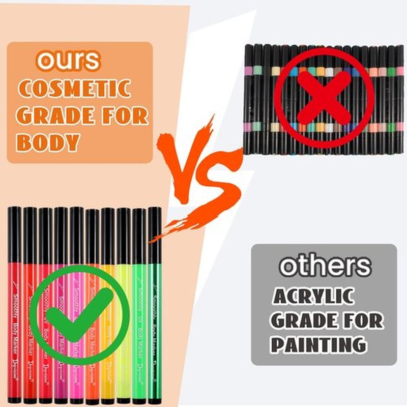 26 Colors Temporary Tattoo Markers for skin Body Marker Face Paint Pen, Face Painting Markers 138 pcs Tattoo Stencils for Adults, Glitter&Matte & Neon Glow Washable Cosmetic-Grade Body Art Pen