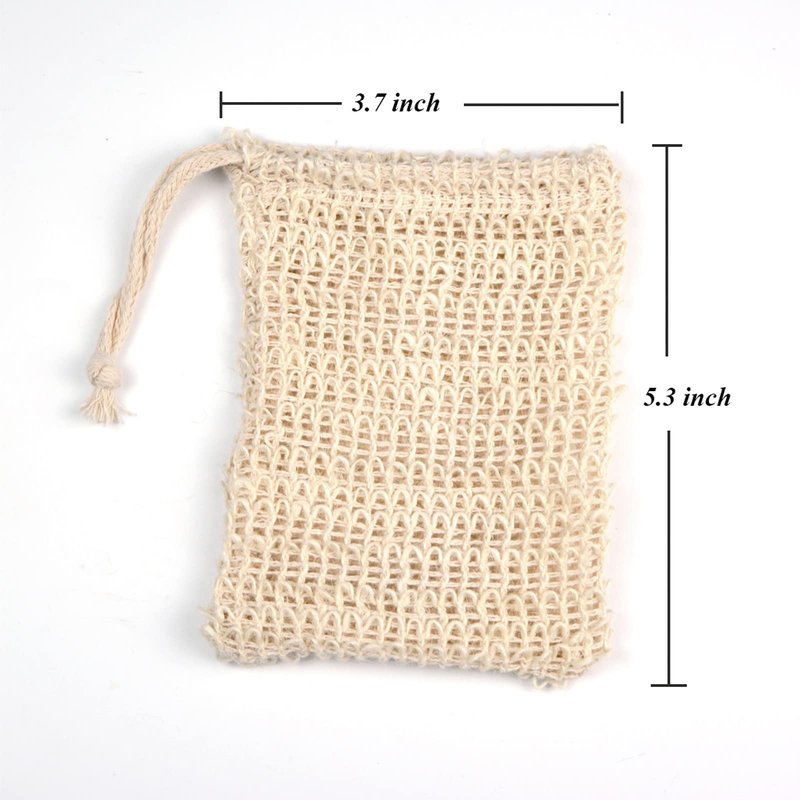 ZEPELOFFY Bar Soap Pouch,10 Packs Sisal Soap Saver bags for Exfoliating, Shower,Scrubber