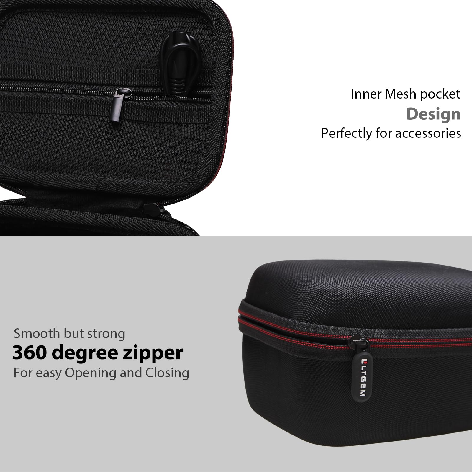 LTGEM Electric Shaver Case Compatible with FlexSeries Electric Head Hair Shaver, Bald Head Waterproof Razor Cases-Travel Protective Carrying Storage Bag (Only Case)