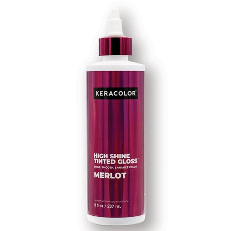 Keracolor High Shine Tinted Hair Gloss - Sheer Color-Enhancing In-Shower Treatment, Merlot, 8 Fl Oz