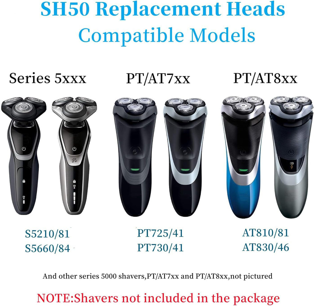 SH50 Replacement Heads for Series 5000 Replacement Heads Compatible with Series 5000 Shavers,SH50 for Replacement Heads,6pcs.