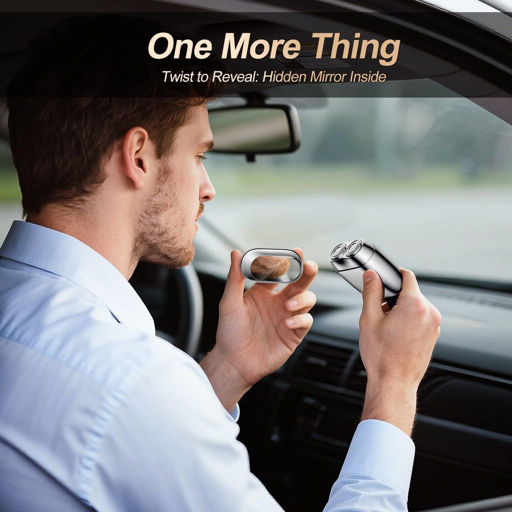 Alloy Mini Shaver for Men – Portable Travel Rechargeable Razor with Mirror Cap, Waterproof, Smooth & Close Shave, Ideal Gift for Husband Boyfriend, 2025 RX40 Silver